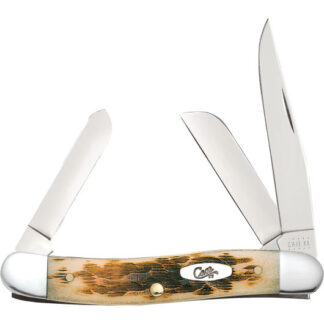 00042 Case CAE MEDIUM STOCKMAN AMBER BONE