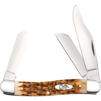 00128 Case CAE STOCKMAN AMBER BONE