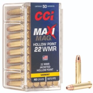 0024 CCI Ammunition 22M 40GR MAXIMAG JHP 50RD 22 Win Mag