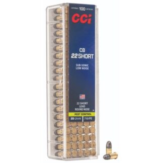 0026 CCI Ammunition 22CB SHORT 29GR LRN 100RD 22 S