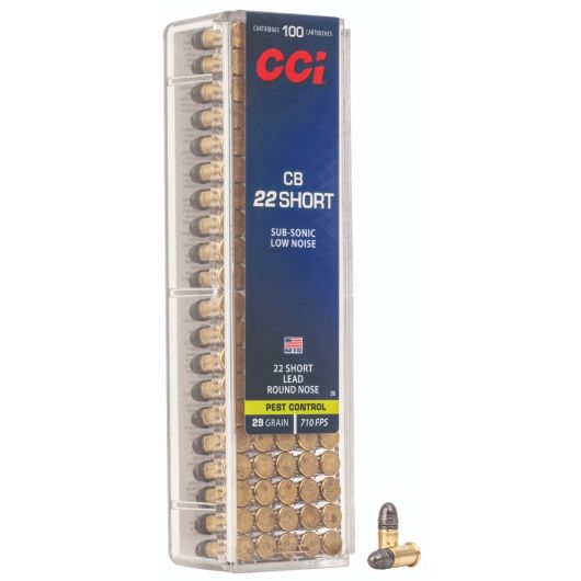 0026 CCI Ammunition 22CB SHORT 29GR LRN 100RD 22 S