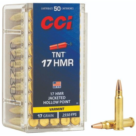 0053 CCI Ammunition 17HMR 17GR TNT HP 50RD 17 HMR