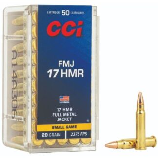 0055 CCI Ammunition 17HMR 20GR FMJ 50RD 17 HMR
