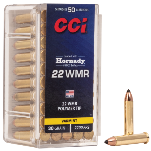 0073 CCI Ammunition 22M 30GR V-MAX 50RD 22 Win Mag