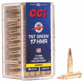 0951 CCI Ammunition 17HMR 16GR TNTGREEN HP 50R 17 HMR