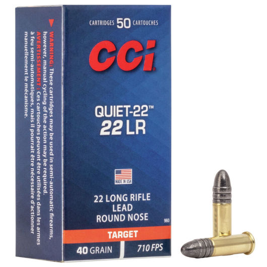 0960 CCI Ammunition 22LR 40GR QUIET LRN 50RD 22 LR