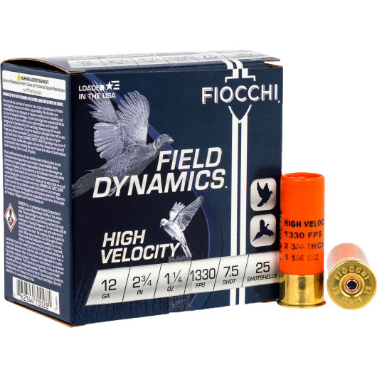 12HV75 Fiocchi FIO 12G HV 2.75-1.25-7.5 25RD 12 Gauge
