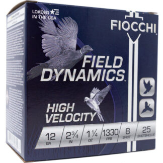 12HV8 Fiocchi FIO 12G HV 2.75-1.25-8 25RD 12 Gauge