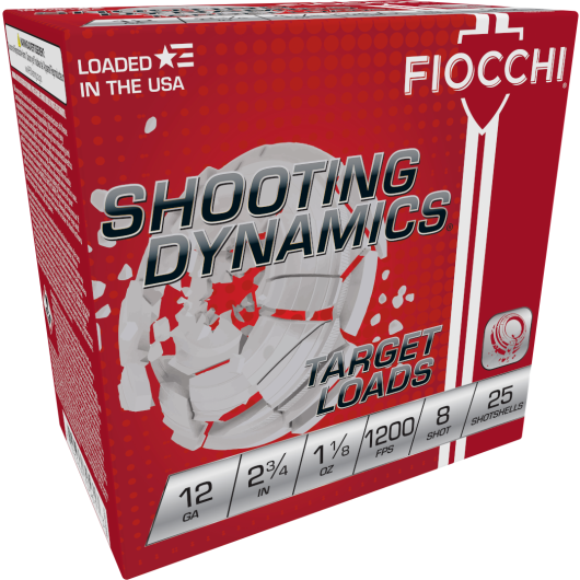 12SD18H8 Fiocchi FIO 12G 2.75-1.125-8 1200 25RD 12 Gauge