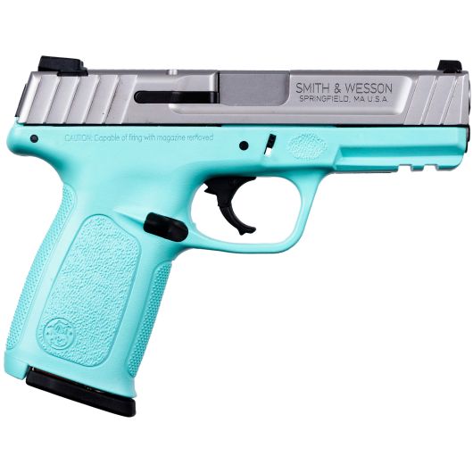 13580 Smith & Wesson SD 9mm Luger 4.0" Robin Egg Blue Cerakote