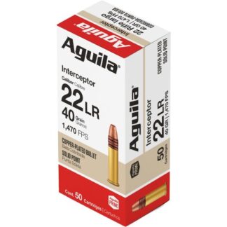 1B220320 Aguila Ammunition AGU 22LR 40GR INTRCPT CPSP 50R 22 LR