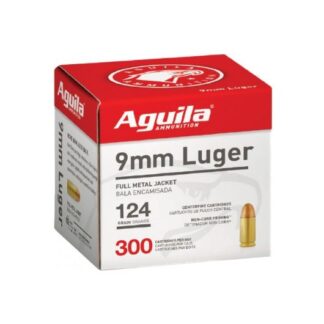 1E092108 Aguila Ammunition AGU 9MM 124GR FMJ 300RD Luger
