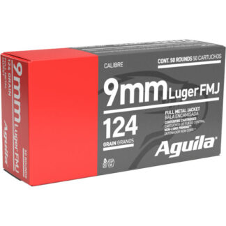 1E092110 Aguila Ammunition AGU 9MM 124GR FMJ 50RD Luger