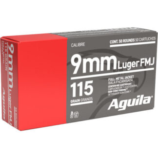 1E097704 Aguila Ammunition AGU 9MM 115GR FMJ 50RD Luger