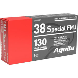1E382521 Aguila Ammunition AGU 38SP 130GR FMJ 50RD 38 Spl