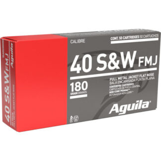 1E402110 Aguila Ammunition AGU 40SW 180GR FMJFN 50RD 40 S&W