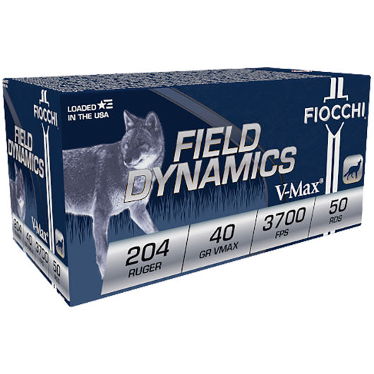 204HVB Fiocchi FIO 204RUG 40GR V-MAX 50RD 204 Ruger