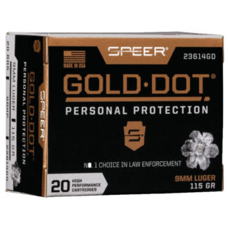 23614GD Speer SPR 9MM 115GR GOLD HP 20RD Luger