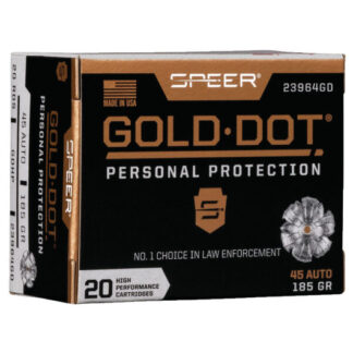 23964GD Speer SPR 45AP 185GR GOLD HP 20RD 45 Auto