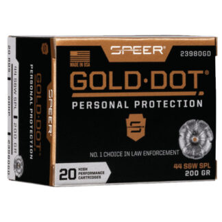 23980GD Speer SPR 44SP 200GR GOLD HP 20RD 44 S&W Spl