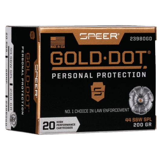 23980GD Speer SPR 44SP 200GR GOLD HP 20RD 44 S&W Spl