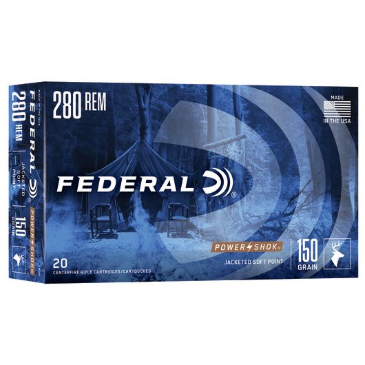 280B Federal Ammunition FDR 280 150GR PWRSK SP 20RD Rem