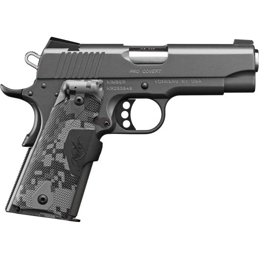 3000244 Kimber Pro Covert 45 Auto 4.0" Charcoal Gray KimPro II
