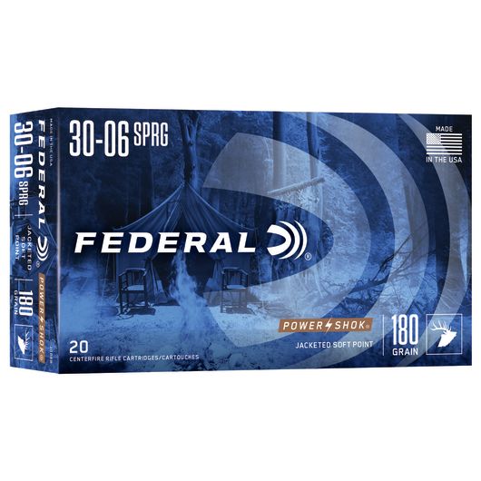 3006B Federal Ammunition FDR 30-06 180GR PWRSK SP 20RD Sprg
