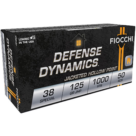 38F Fiocchi FIO 38SP 125GR DEFENSE JHP 50R 38 Spl