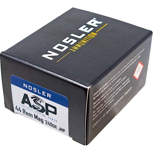 40136 Nosler NOS 44M 240GR ASP JHP 20RD 44 Rem Mag