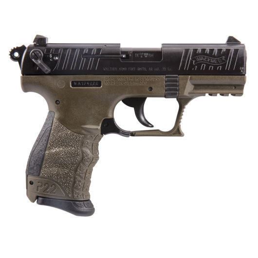 5120338 Walther Arms Inc P22 22 LR 3.4" Olive Drab Green