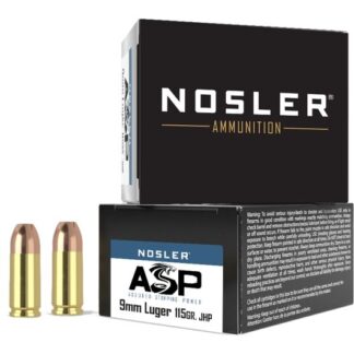 51285 Nosler NOS 9MM 115GR ASP JHP 20RD Luger
