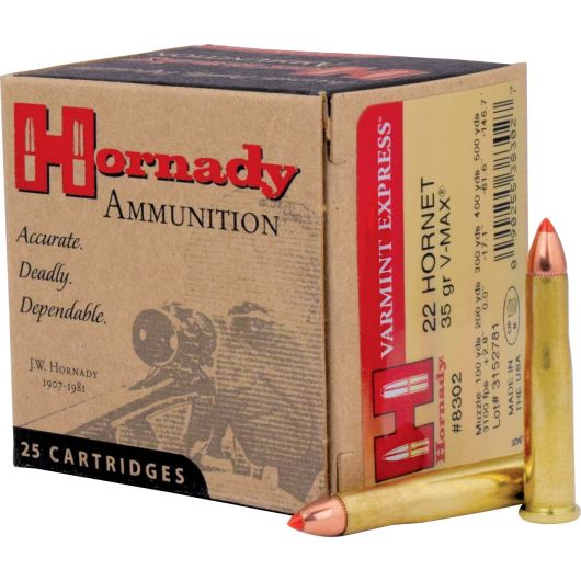 8302 Hornady HRN 22H 35GR V-MAX 25RD 22 Hornet
