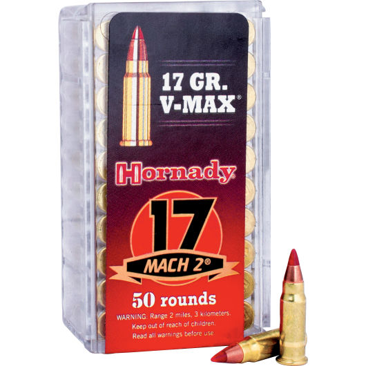 83177 Hornady HRN 17M2 17GR V-MAX 50RD 17 Mach 2