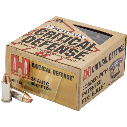 90014 Hornady HRN 25AP 35GR CRITDEF FTX 25RD 25 Auto