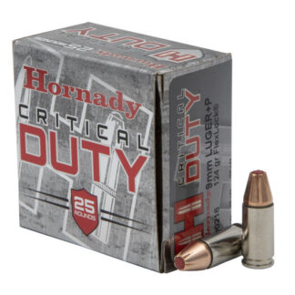 90216-HRN Hornady HRN 9MM+P 124GR CDUTY FLX 25RD 9mm Luger