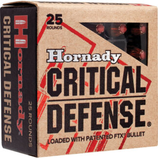 91000 Hornady HRN 9X18 95GR CRITDEF FTX 25RD Mak