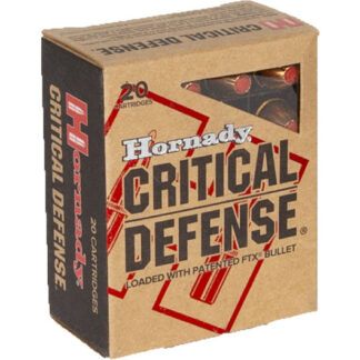 91340 Hornady HRN 40SW 165GR CRITDEF FTX 20R 40 S&W