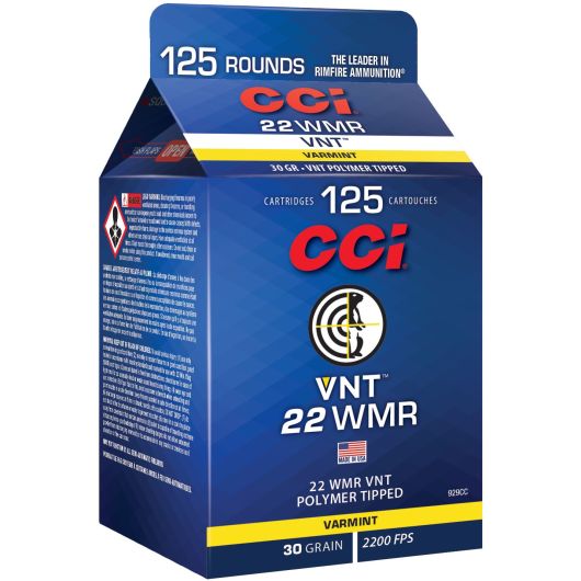 929CC CCI Ammunition 22M 30GR VNT 125RD 22 Win Mag