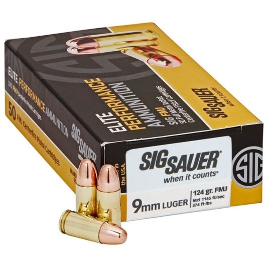 E9MMB2-50 Sig Sauer 9MM 124GR FMJ 50RD Luger
