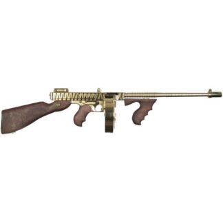 T150DTGTS Thompson 1927A1 45 Auto 16.5" Gold Plated with Tiger Stripe
