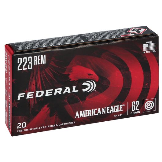 AE223N Federal Ammunition FDR 223 62GR AE FMJBT 20RD Rem