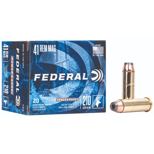 C41A Federal Ammunition FDR 41M 210GR PWRSK HG JHP 20R 41 Rem Mag