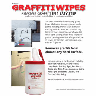 3965-40 HILL MANUFACTURING GRAFFITTI WIPES 6CT TUB