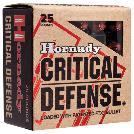 90080 Hornady HRN 380 90GR CRITDEF FTX 25RD Auto