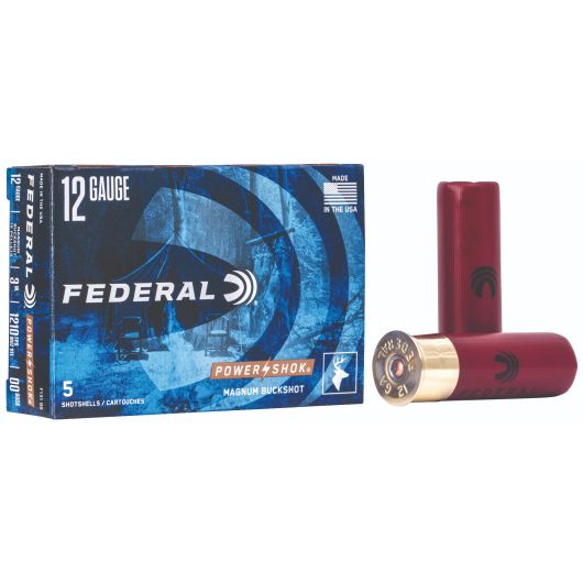 F131-00 Federal Ammunition FDR 12G BU 3-00-15P PWRSK 5RD 12 Gauge