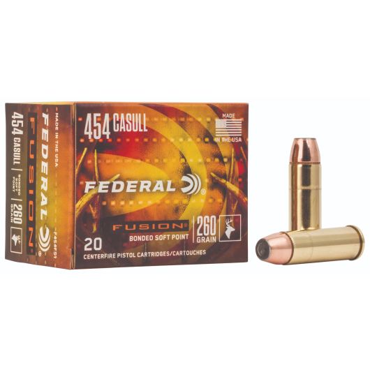 F454FS1 Federal Ammunition FDR 454 260GR FUSION 20RD Casull