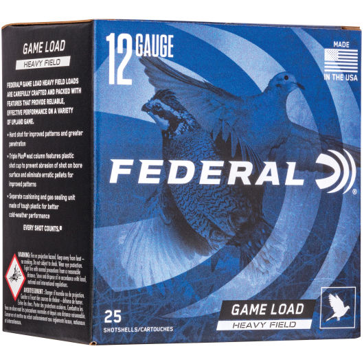 H123-75 Federal Ammunition FDR 12G HVY 2.75-1.125-7.5 25R 12 Gauge