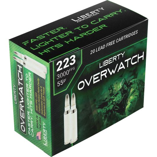 LA-OW223-55-300 Liberty Ammunition LIB 223 55GR OVERWTCH HP 20RD Rem