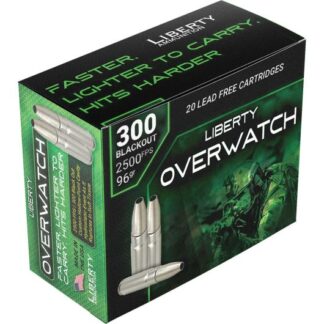 LA-OW300-96-250 Liberty Ammunition LIB 300BLK 96GR OVERWTCH HP 20 300 Blk